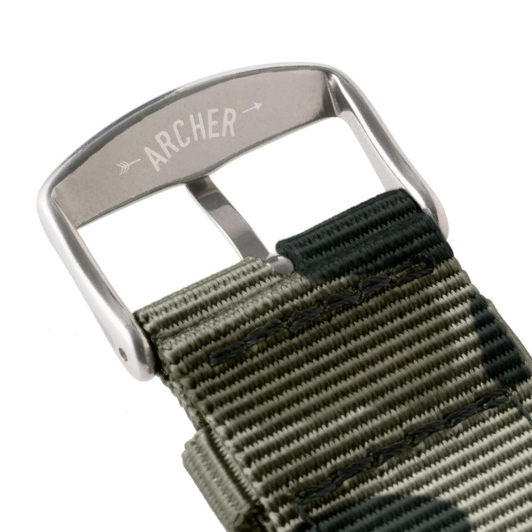 Quick Release Nylon Watch Band - Green Camo – alternate view