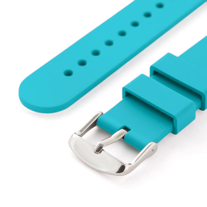 Quick Release Silicone Watch Band - Aqua Blue