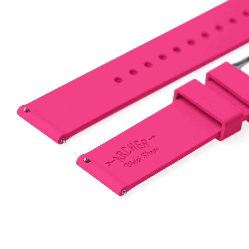 Quick Release Silicone Watch Band - Electric Pink