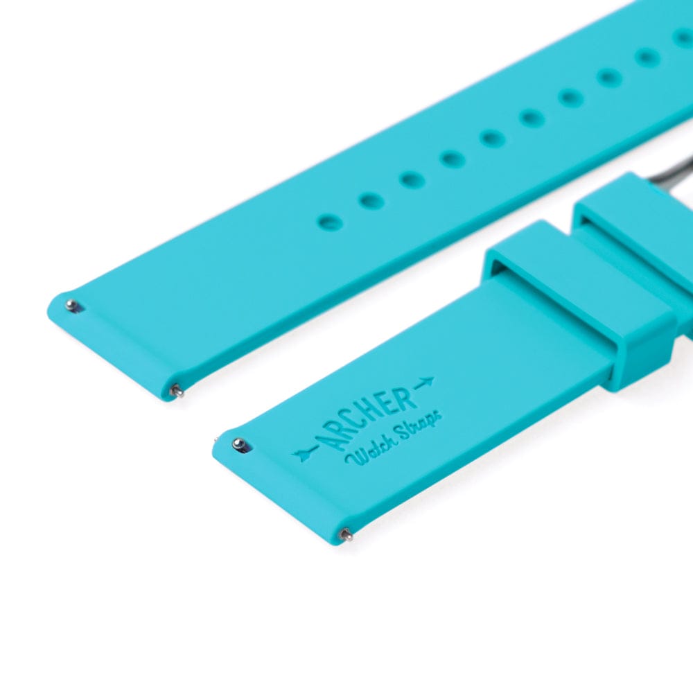 Quick Release Silicone Watch Band - Aqua Blue