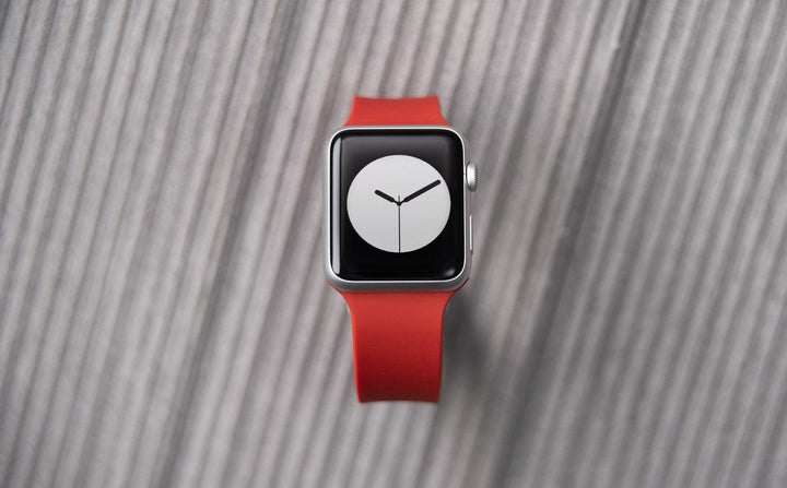 Apple Watch Custom Fit Silicone Watch Band - Venetian Red/Silver
