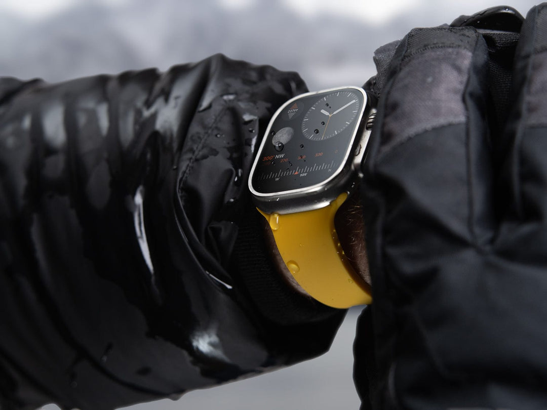 Apple Watch Custom Fit Silicone Watch Band - Naples Yellow/Silver