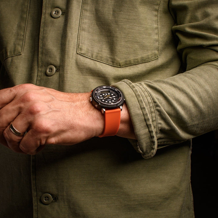 Quick Release Custom Fit Silicone Watch Band - Portland Orange – lifestyle photo