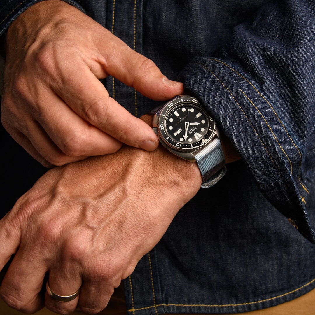 Quick Release Nylon Watch Band - Blue Camo