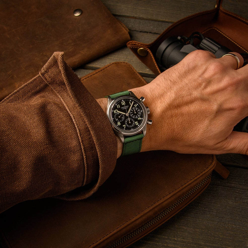 Quick Release Nylon Watch Band - Forest Green – lifestyle photo