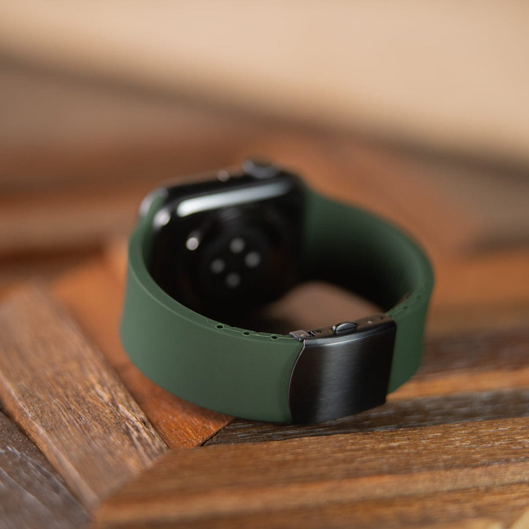 Apple Watch Custom Fit Silicone Watch Band - British Racing Green/Gray