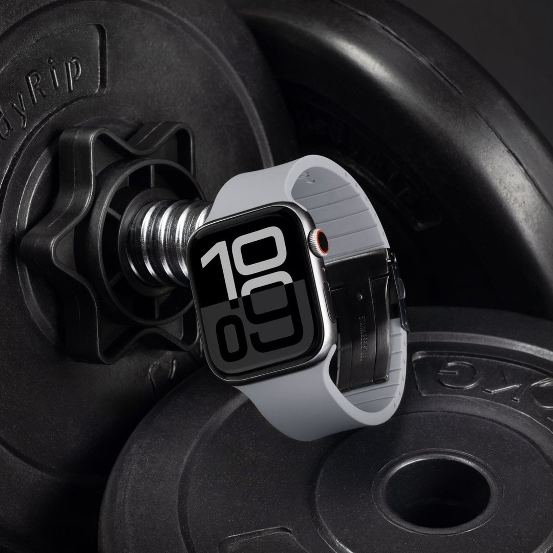 Apple Watch Custom Fit Silicone Watch Band - Platinum Gray/Gray