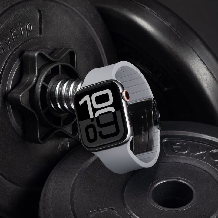 Apple Watch Custom Fit Silicone Watch Band - Platinum Gray/Gray