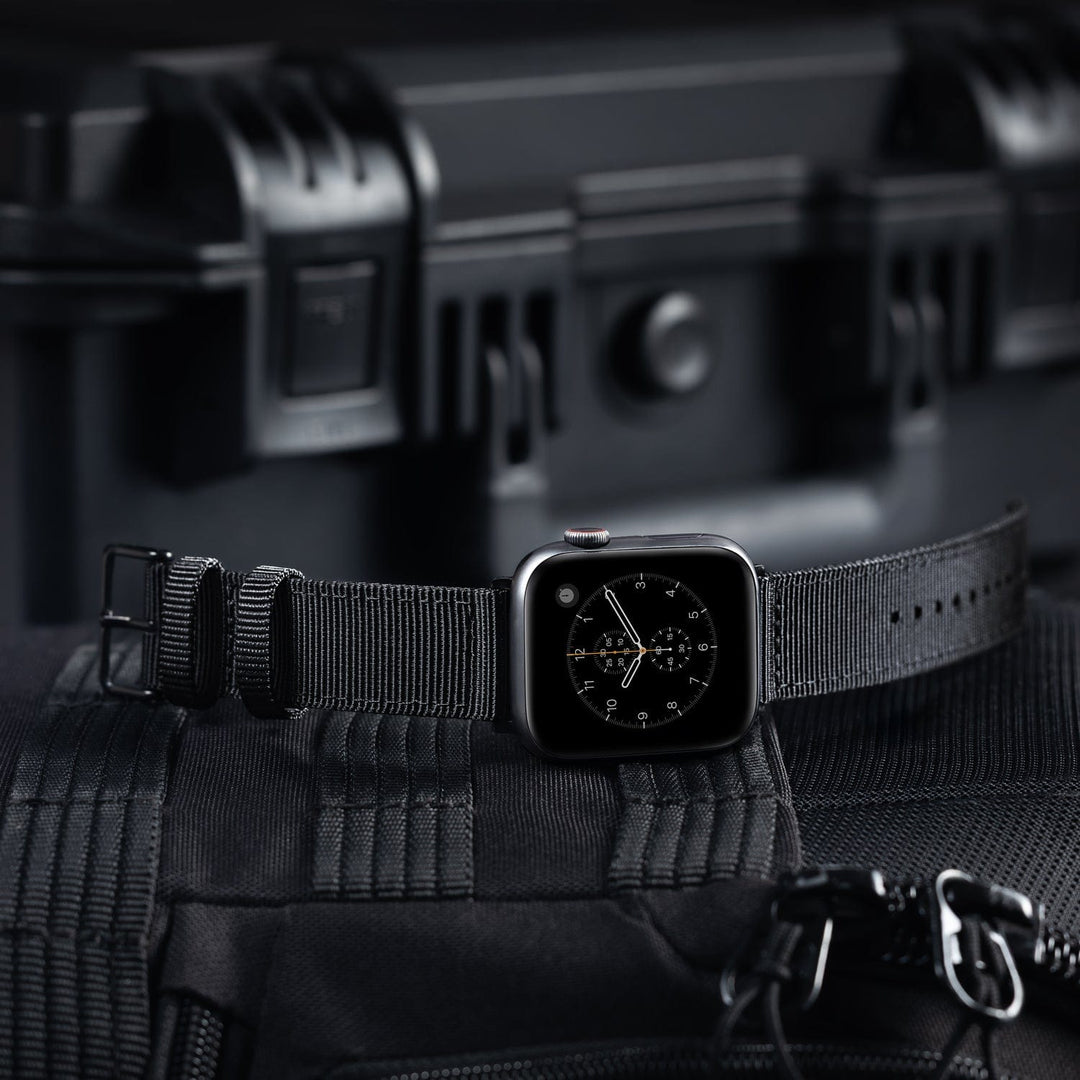 Apple Watch Nylon - Black/Black, ARC-AWNYL-BLKB42, ARC-AWNYL-BLKB38