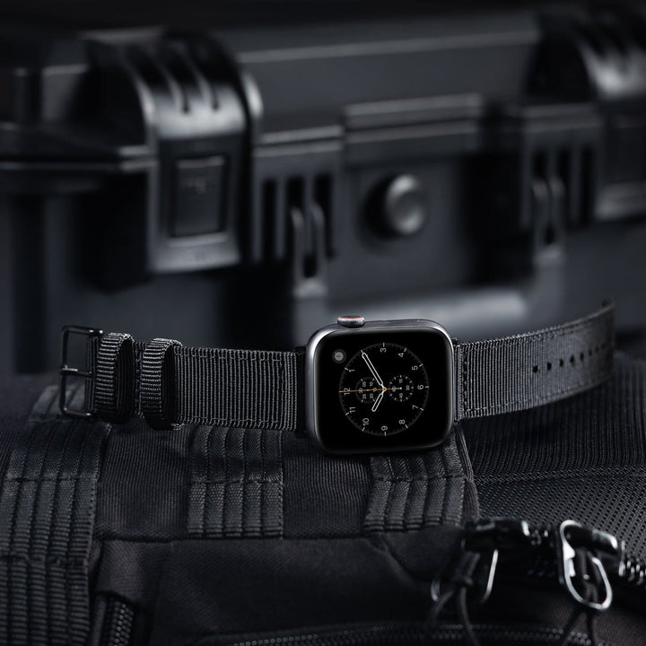 Apple Watch Nylon - Black/Black, ARC-AWNYL-BLKB42, ARC-AWNYL-BLKB38