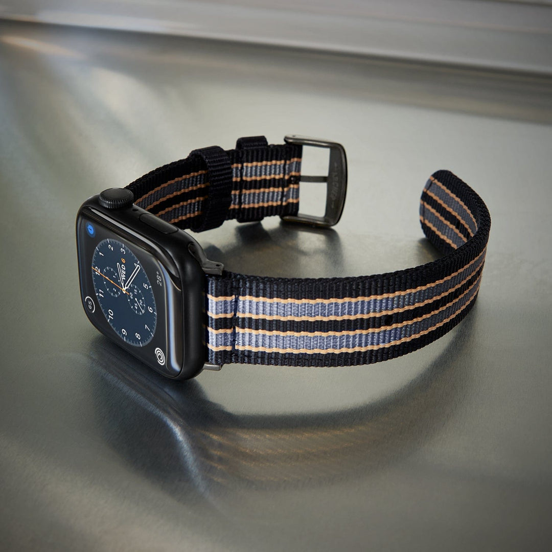 Apple Watch Nylon Watch Band - Black, Gray, Gold/Black