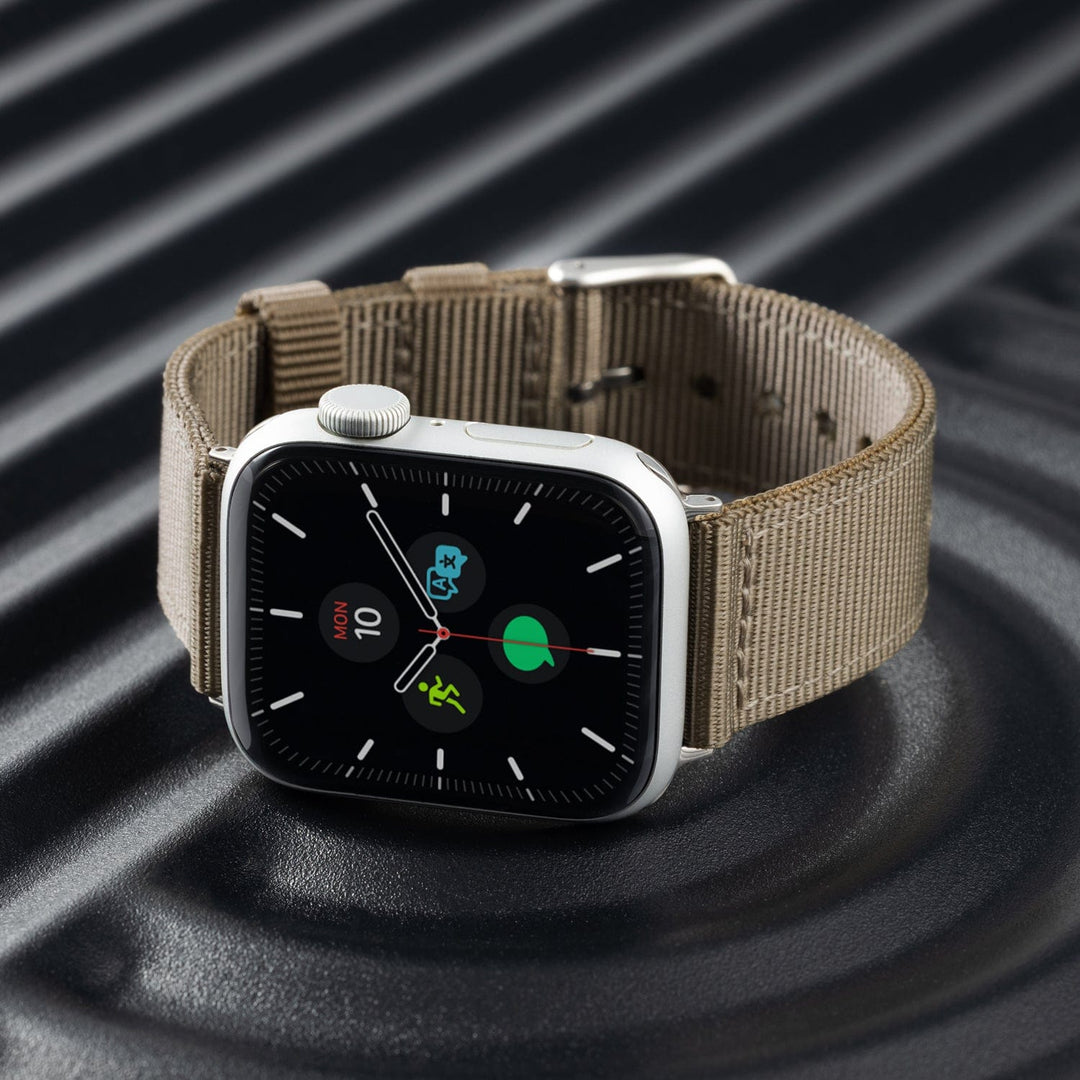 Apple Watch Nylon Watch Band - Khaki/Stainless