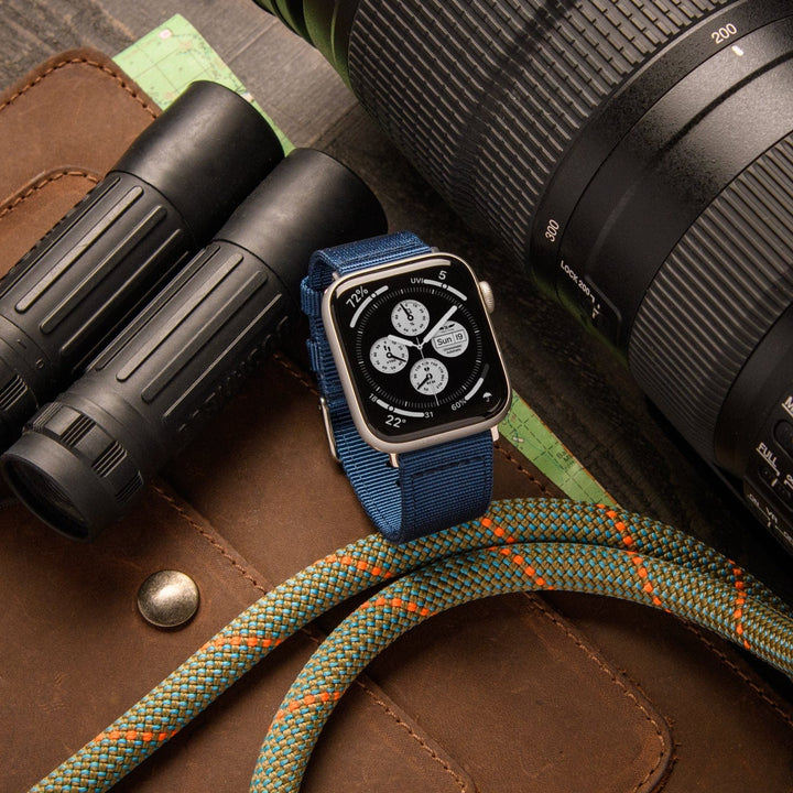 Apple Watch Nylon Watch Band - Navy/Stainless