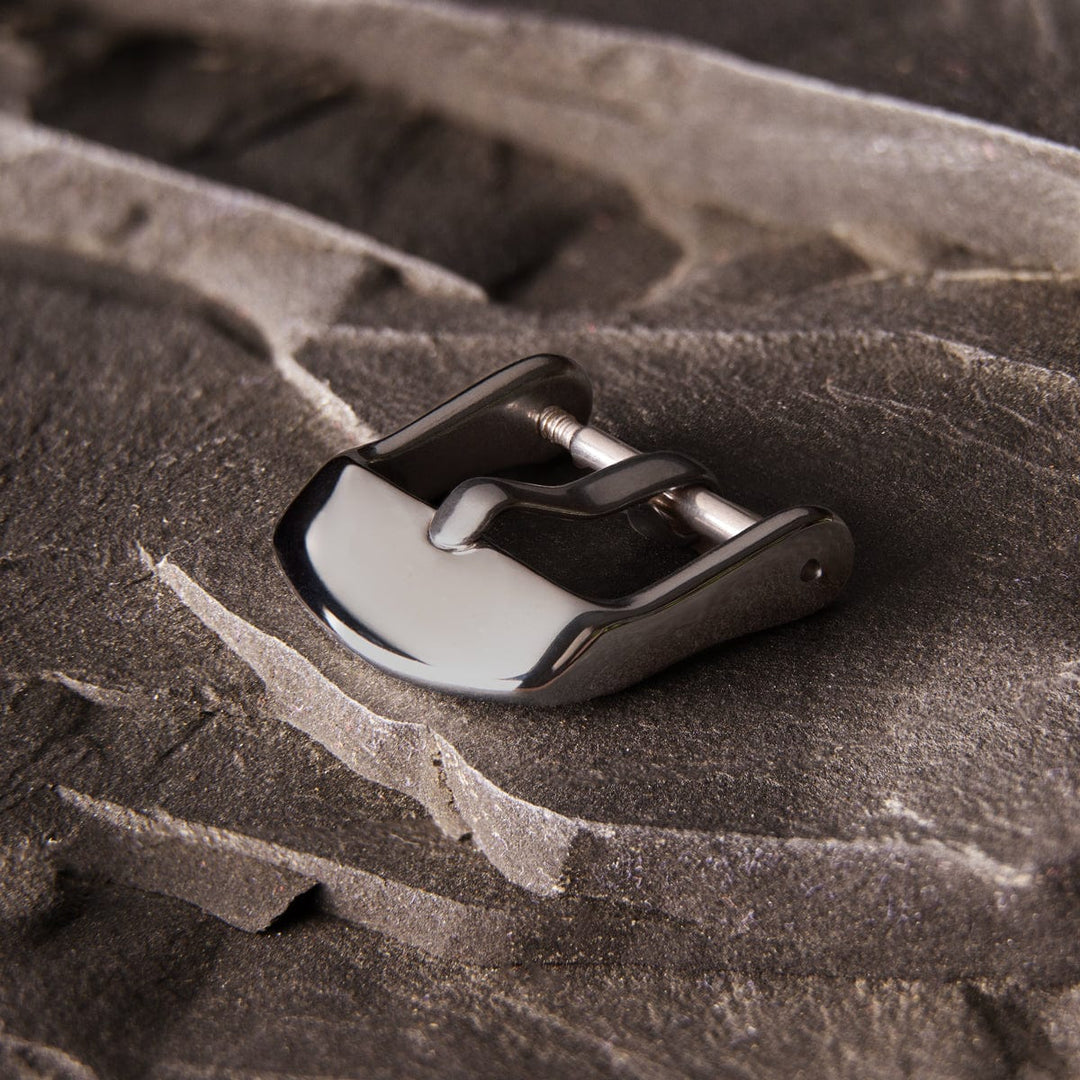 Stainless Steel Buckle - Polished Gunmetal PVD – lifestyle photo