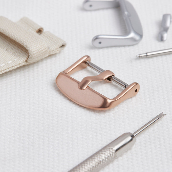 Stainless Steel Buckle - Matte Rose Gold PVD – lifestyle photo