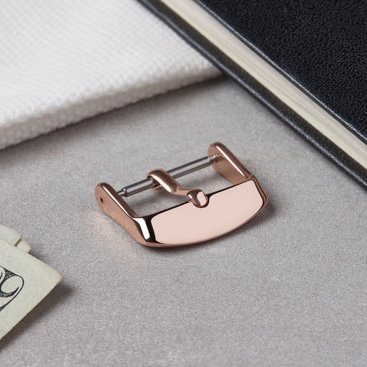 Stainless Steel Buckle - Polished Rose Gold PVD – lifestyle photo