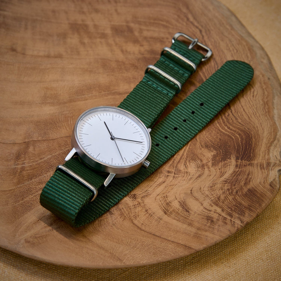 Classic Military Style Nylon Watch Band - Forest Green
