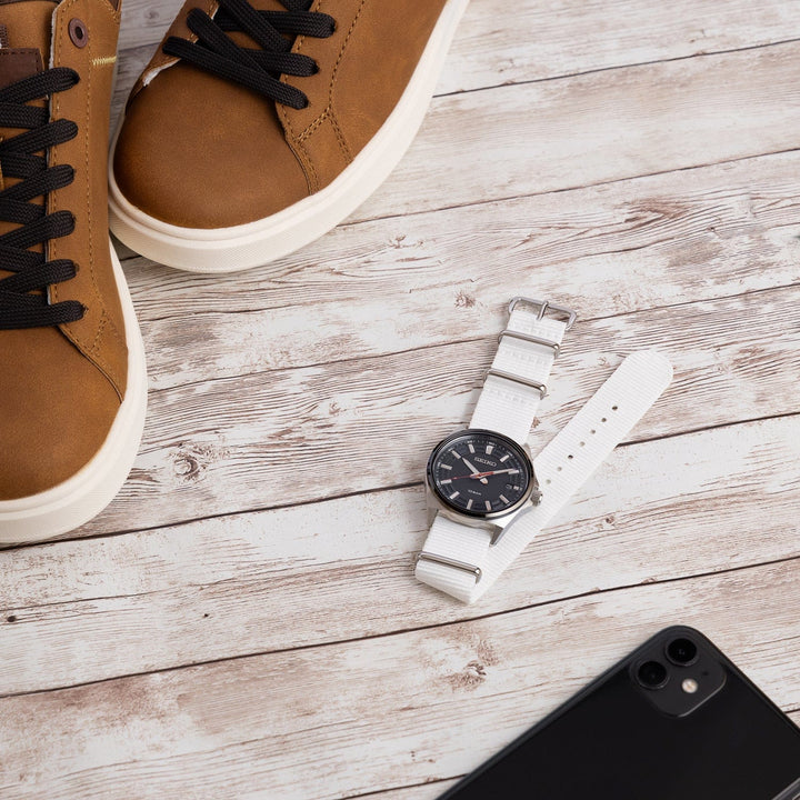 Classic Military Style Nylon Watch Band - White
