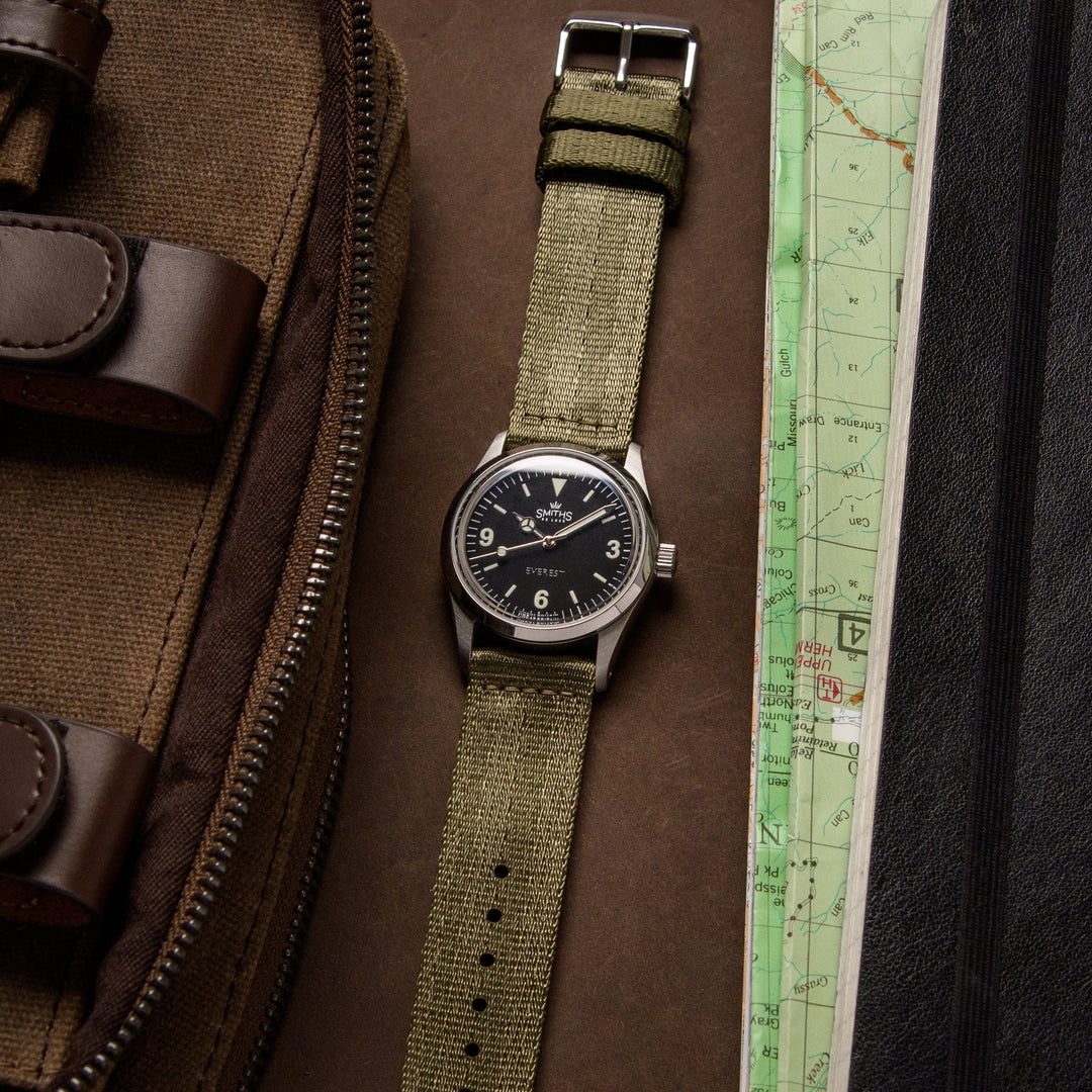 Quick Release Seat Belt Nylon Watch Band - Olive