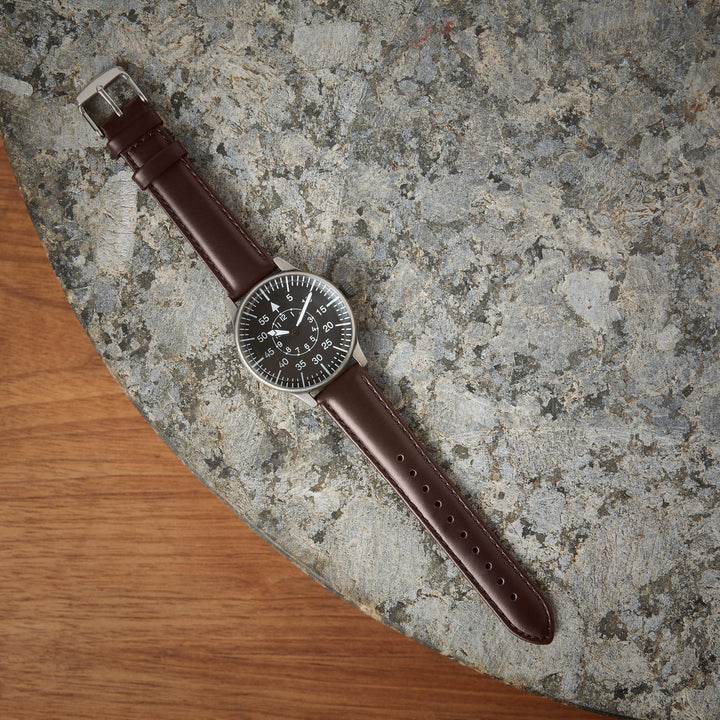 Quick Release Leather Watch Band - Dark Chestnut/Matched – lifestyle photo