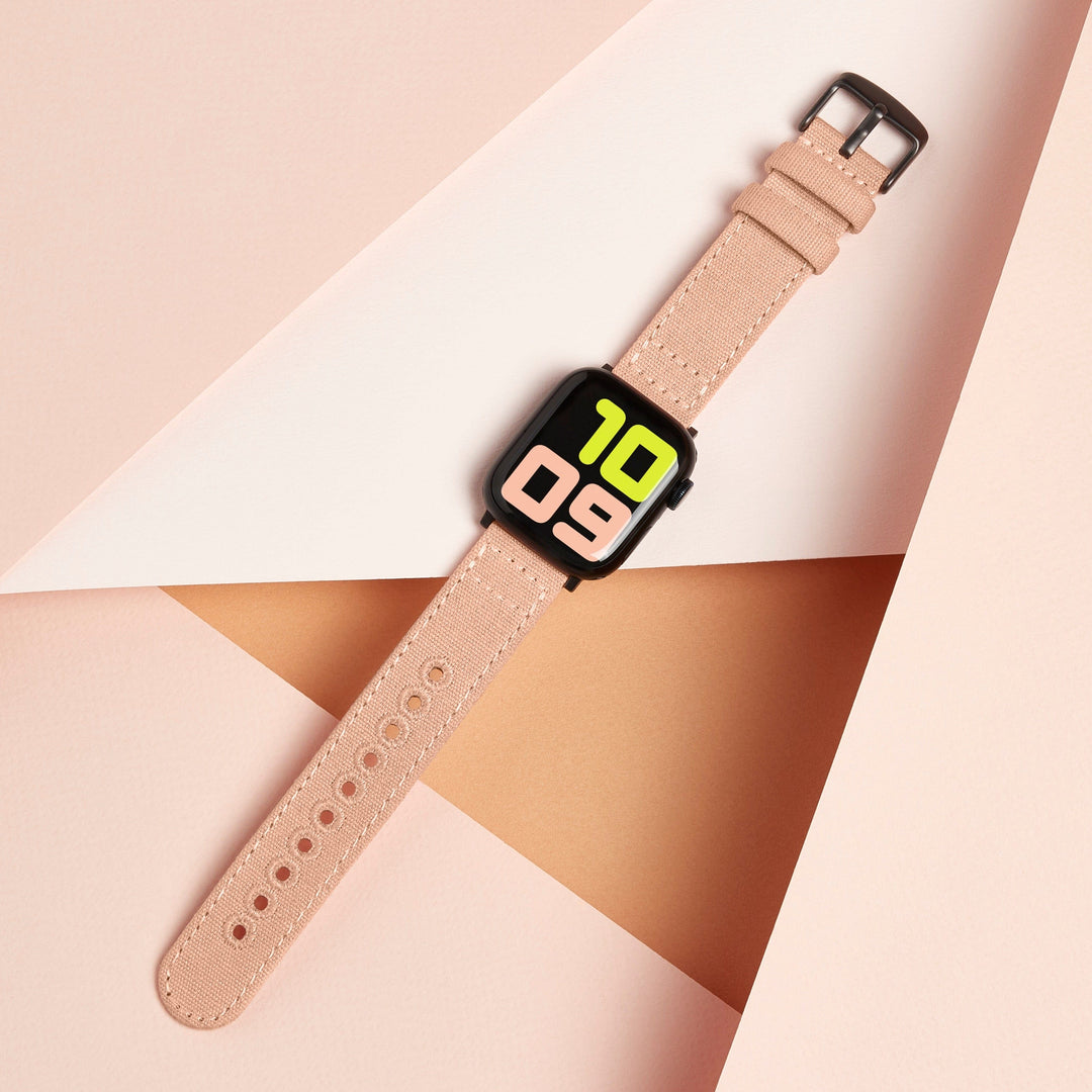 Apple Watch Canvas Watch Band - Pale Coral/Space Gray