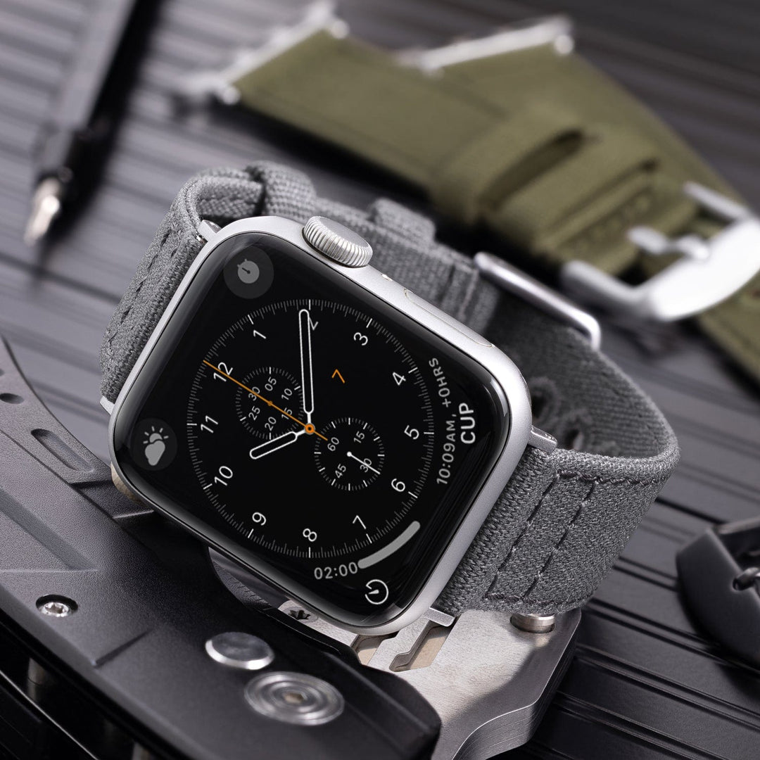 Apple Watch Canvas Watch Band - Slate Gray/Silver Aluminum