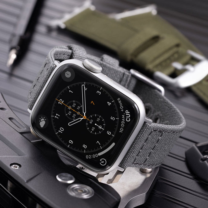 Apple Watch Canvas Watch Band - Slate Gray/Silver Aluminum