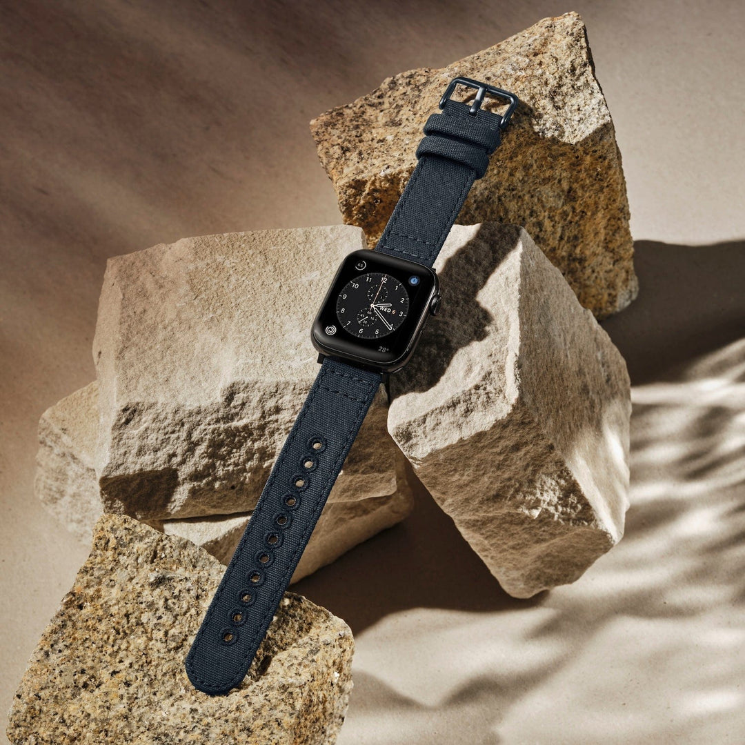 Apple Watch Canvas Watch Band - Navy Blue/Space Gray