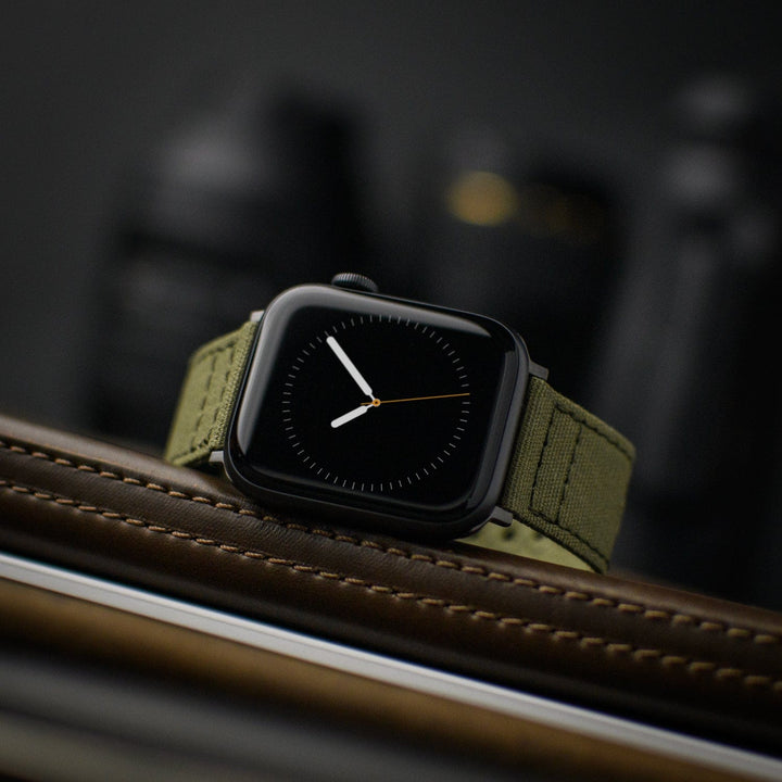 Apple Watch Canvas Watch Band - Faded Olive/Space Gray