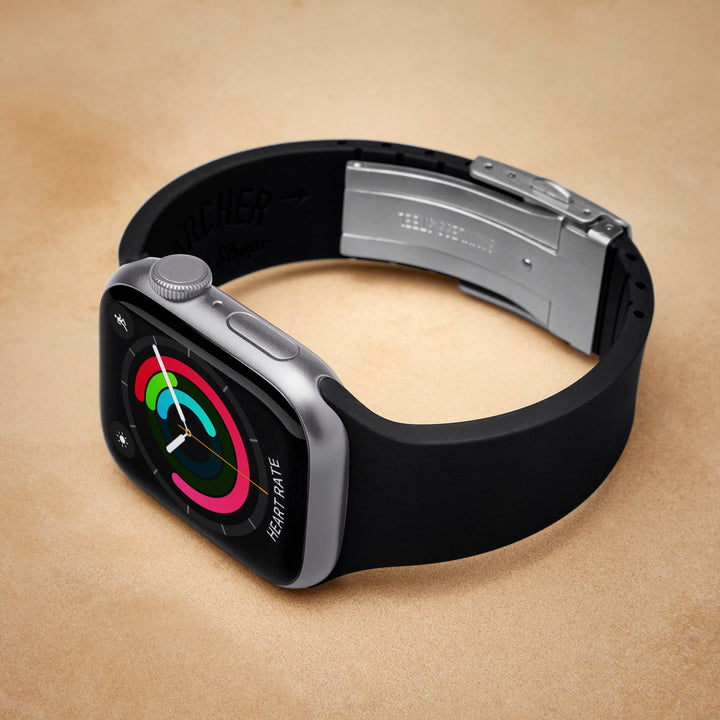 Apple Watch Custom Fit Silicone Watch Band - Black/Silver