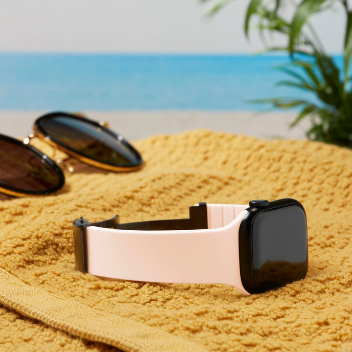 Apple Watch Custom Fit Silicone Watch Band - Pale Rose/Gray