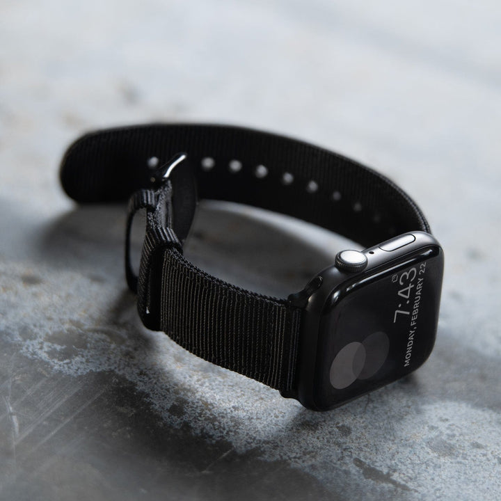 Apple Watch Nylon - Black/Black, ARC-AWNYL-BLKB42, ARC-AWNYL-BLKB38