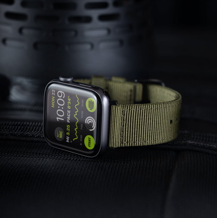 Apple Watch Nylon Watch Band - Olive/Black