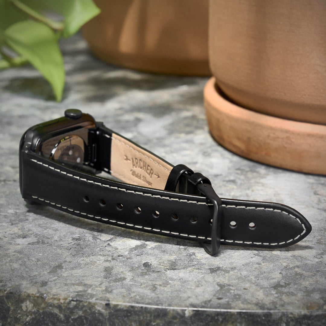 Apple Watch Leather Watch Band - Black/Natural/Space Gray