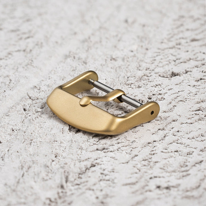 Stainless Steel Buckle - Matte Gold PVD – lifestyle photo