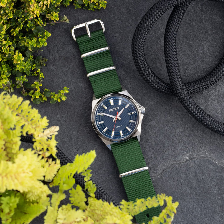 Classic Military Style Nylon Watch Band - Forest Green – lifestyle photo