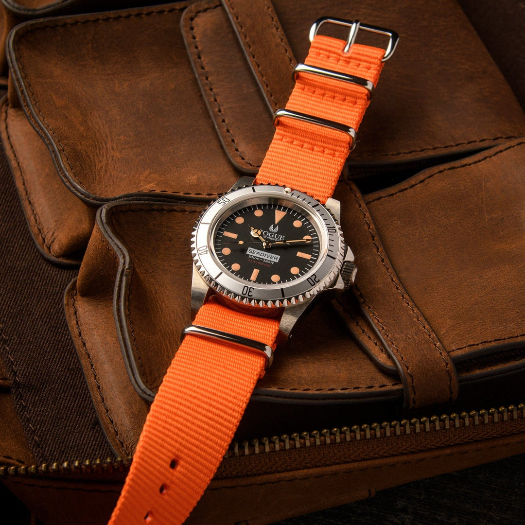 Classic Military Style Nylon Watch Band - Orange