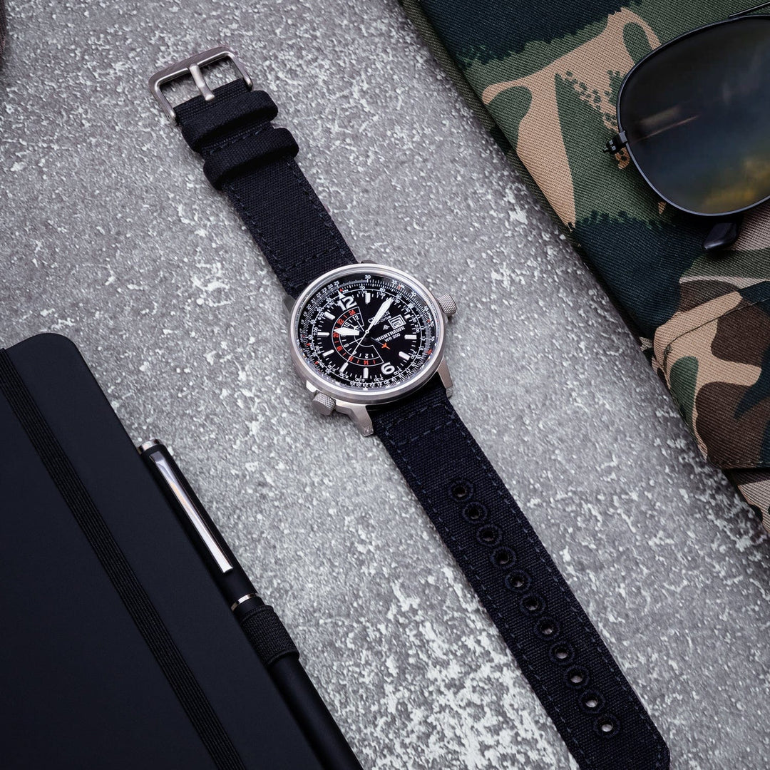 Quick Release Canvas Watch Band - Black