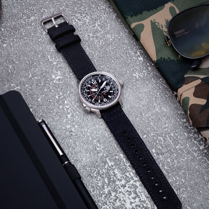Quick Release Canvas Watch Band - Black