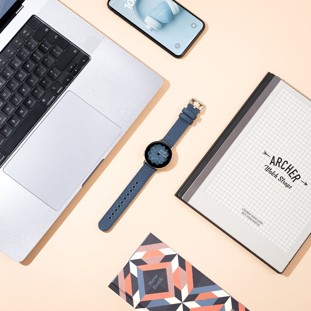 Quick Release Canvas Watch Band - Classic Denim Blue