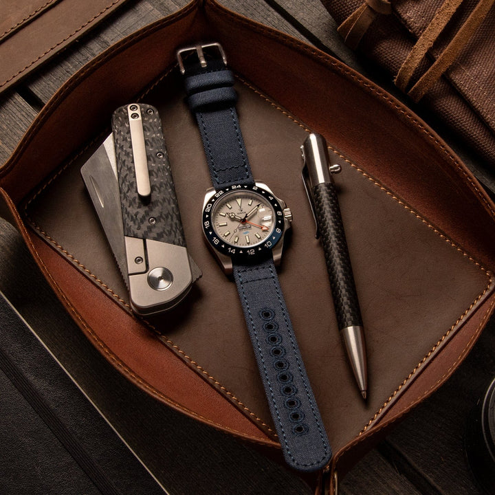 Quick Release Canvas Watch Band - Navy Blue