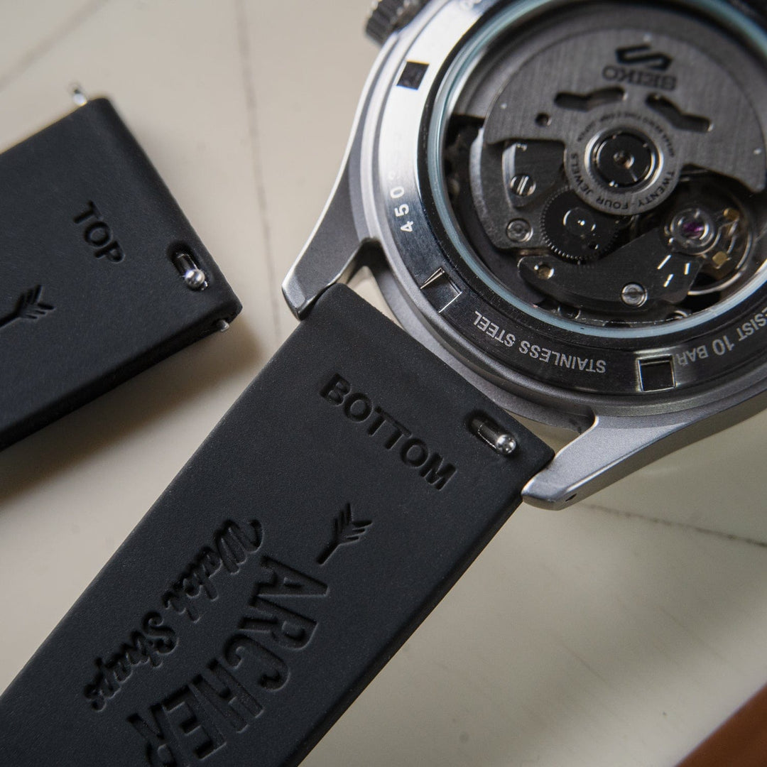 Quick Release Custom Fit Silicone Watch Band - Black – lifestyle photo