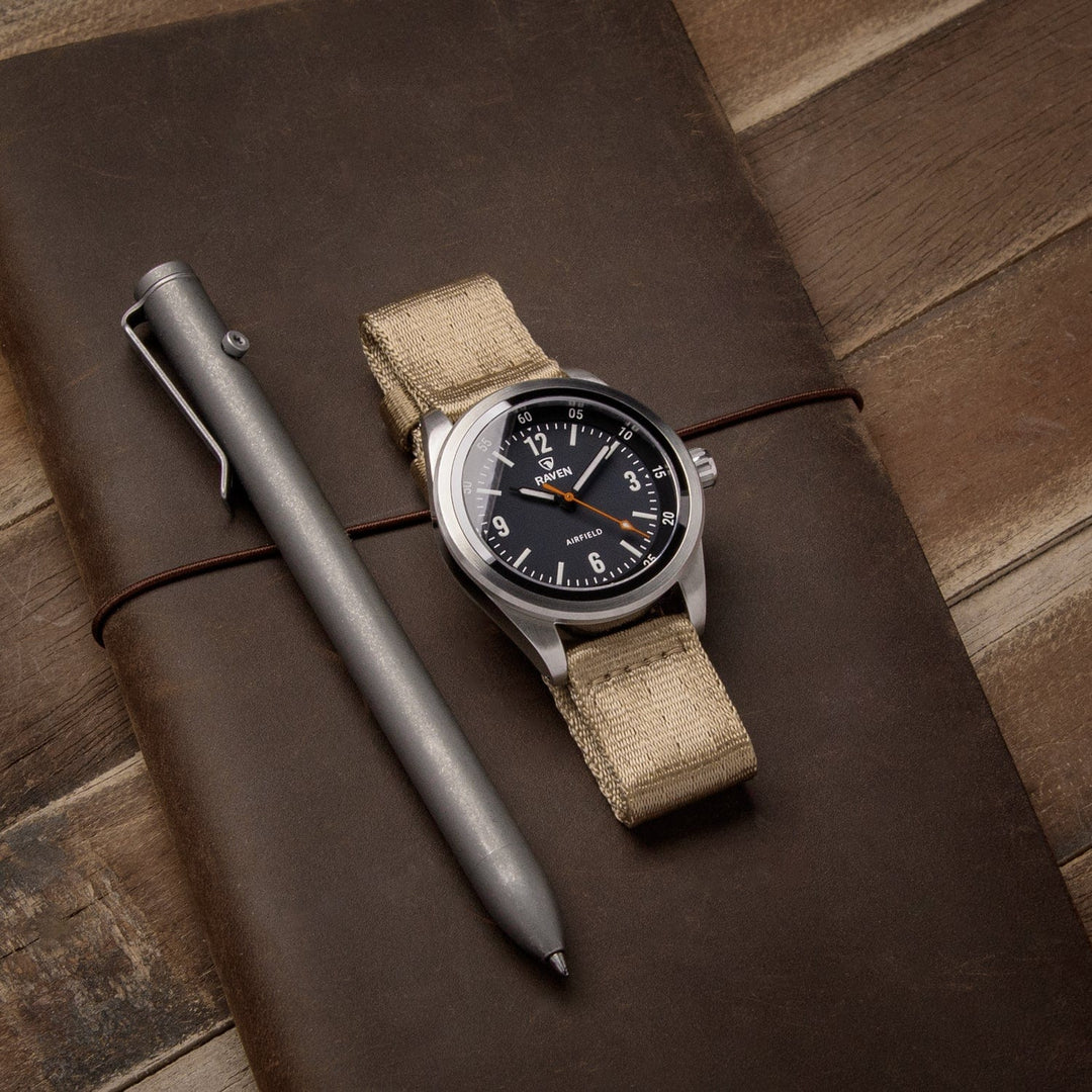 Quick Release Seat Belt Nylon Watch Band - Khaki