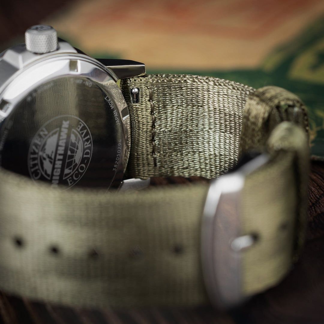 Quick Release Seat Belt Nylon Watch Band - Olive
