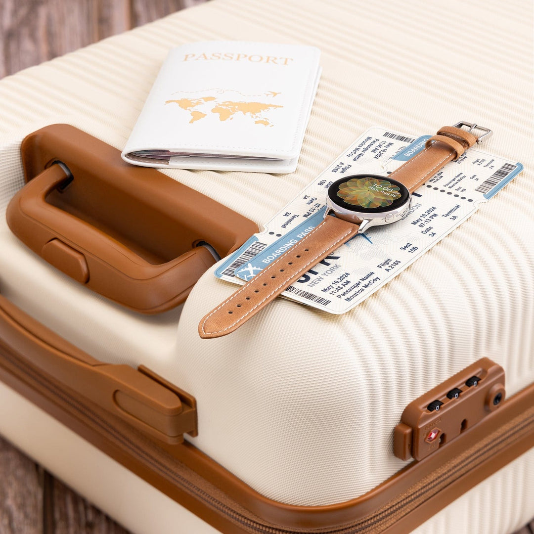Quick Release Leather Watch Band - Camel Tan/Natural – lifestyle photo