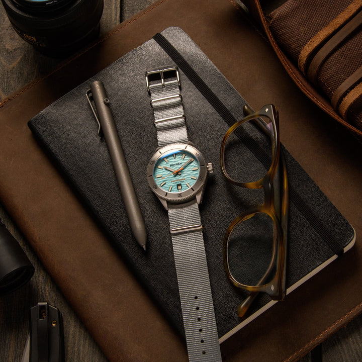 Seat Belt Nylon Military Style Watch Band - Gray, Stainless Hardware