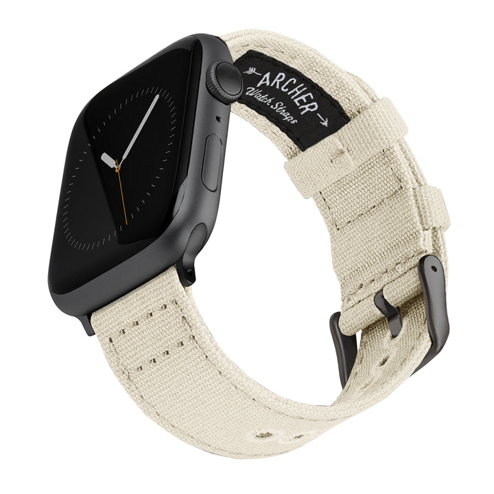 Apple Watch Canvas Watch Band - Alabaster/Space Gray – main product photo
