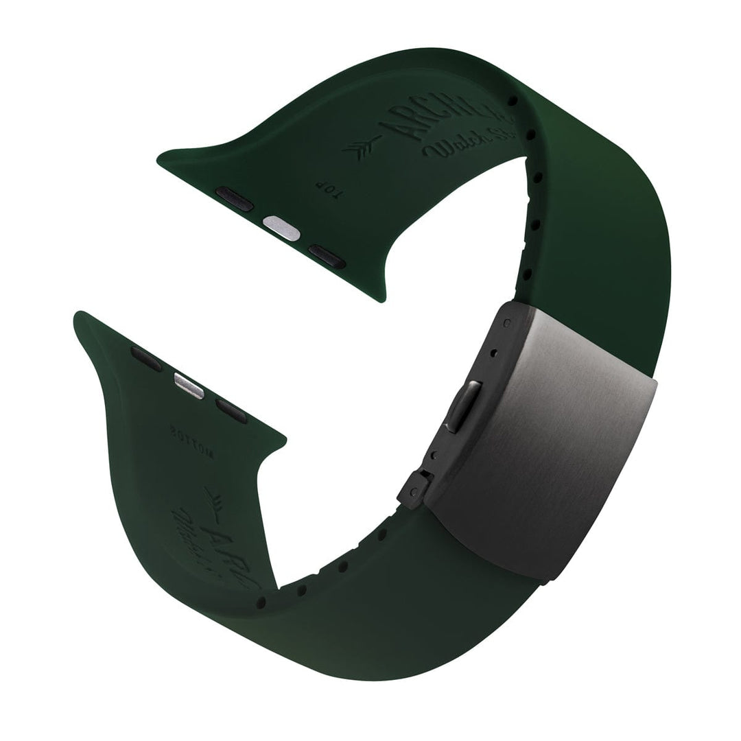 Apple Watch Custom Fit Silicone Watch Band - British Racing Green/Gray