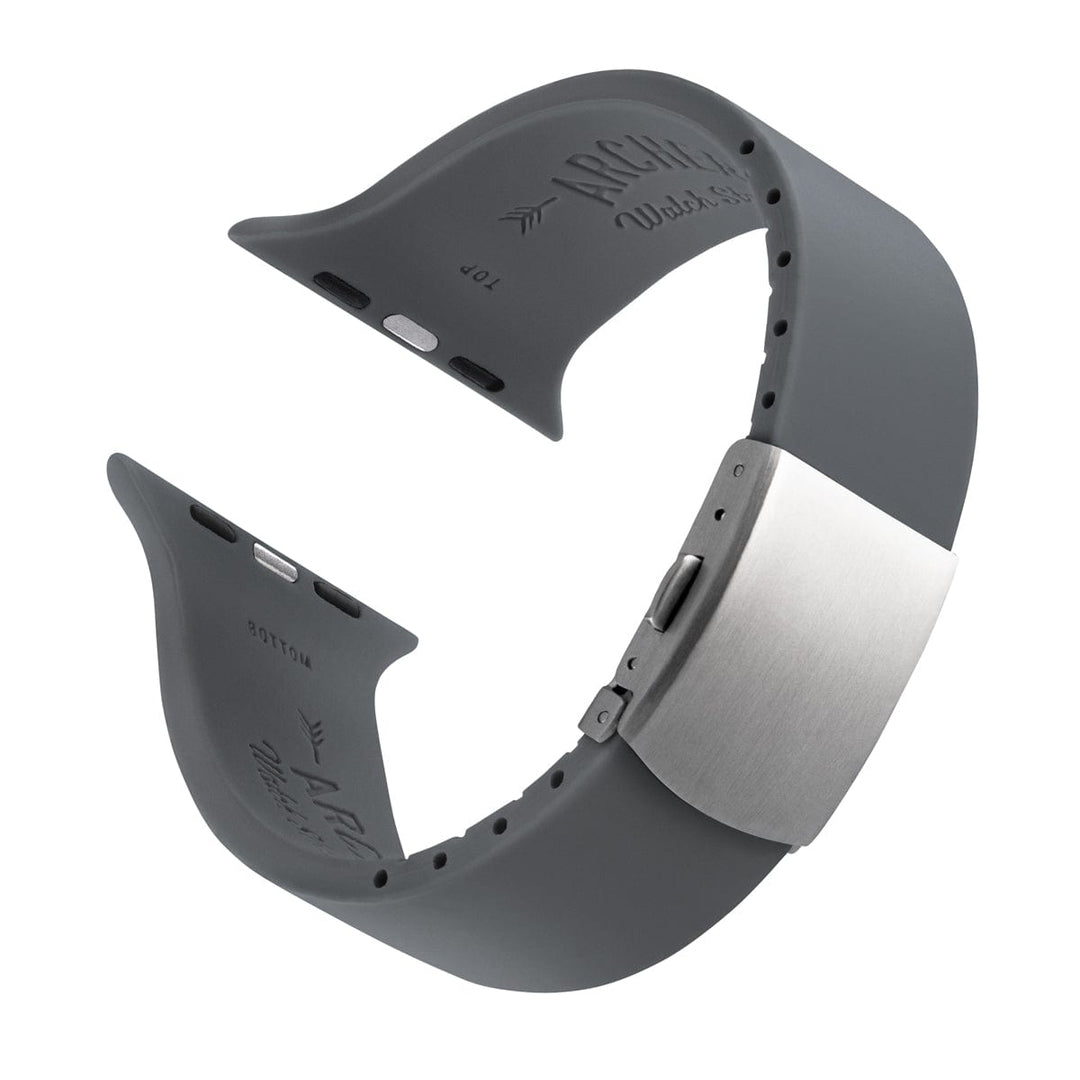 Apple Watch Custom Fit Silicone Watch Band - Graphite/Silver