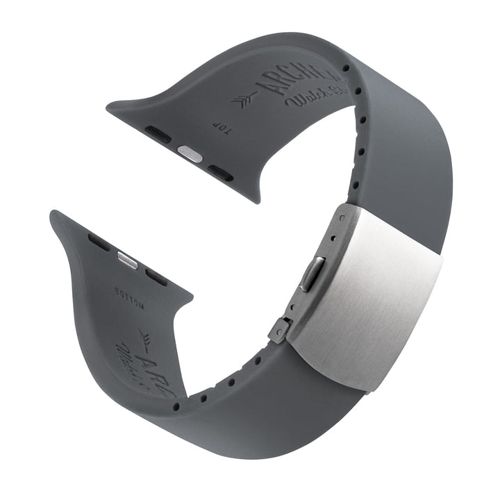 Apple Watch Custom Fit Silicone Watch Band - Graphite/Silver